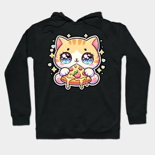 Cute kawaii with Pizza, Funny Pizza lover Hoodie